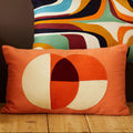 Orsina Ozella Multicolour Rectangular Lumbar Cushion – Orange & Ivory