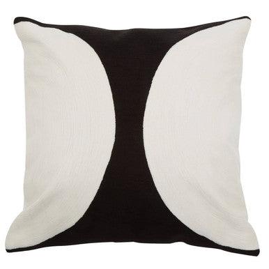 Orsina Bosie Ozella Geometric Cotton Cushion – Black and White