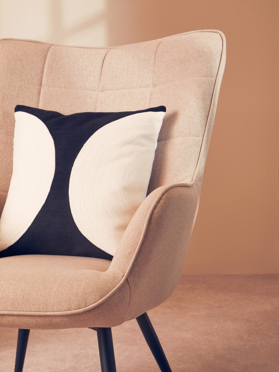 Orsina Bosie Ozella Geometric Cotton Cushion – Black and White