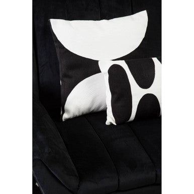 Orsina Bosie Ozella Geometric Cotton Cushion – Black and White
