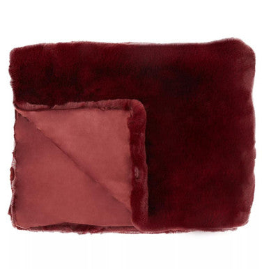 Orsina Lamina Red Wine Throw Blanket – Plush Faux Fur Home Decor