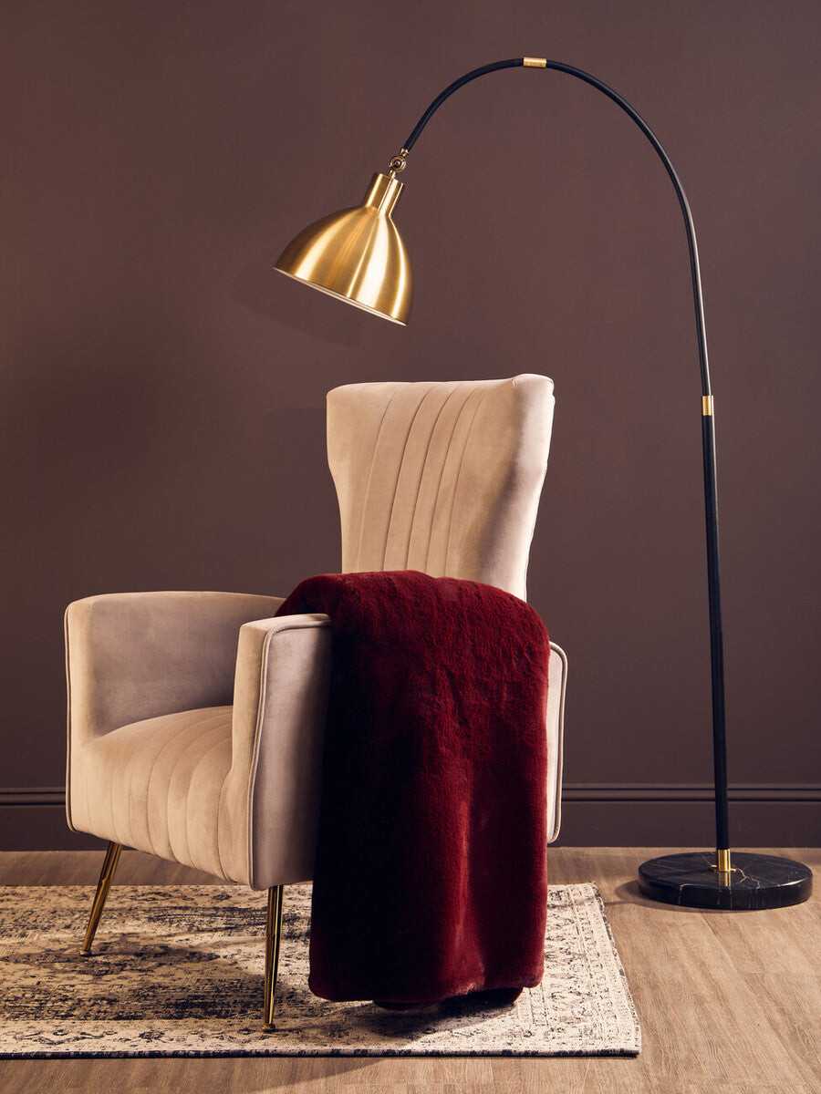 Orsina Lamina Red Wine Throw Blanket – Plush Faux Fur Home Decor