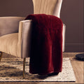 Orsina Lamina Red Wine Throw Blanket – Plush Faux Fur Home Decor