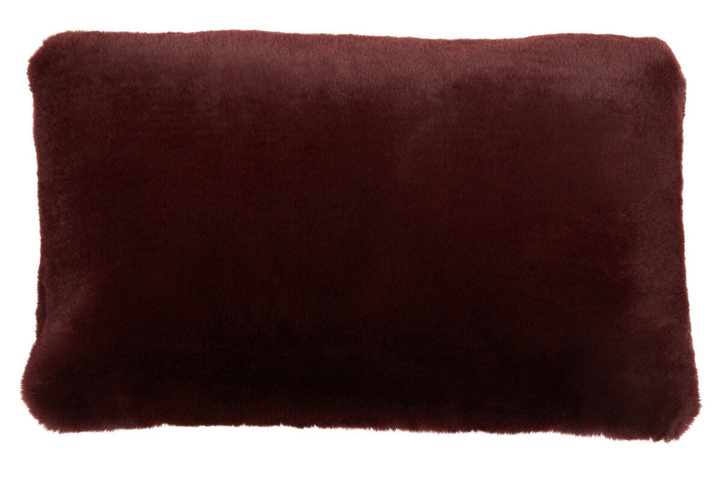 Orsina Bosie Lamina Red Wine Faux Fur Rectangular Lumbar Cushion