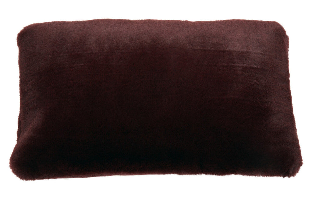 Orsina Bosie Lamina Red Wine Faux Fur Rectangular Lumbar Cushion