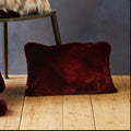 Orsina Bosie Lamina Red Wine Faux Fur Rectangular Lumbar Cushion