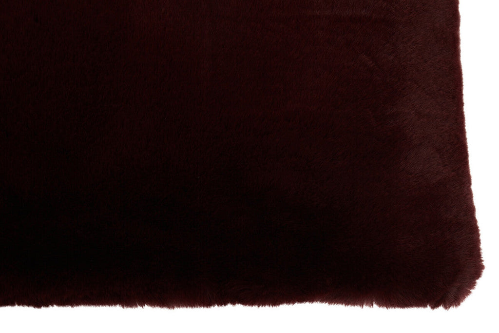 Orsina Bosie Lamina Red Wine Faux Fur Rectangular Lumbar Cushion
