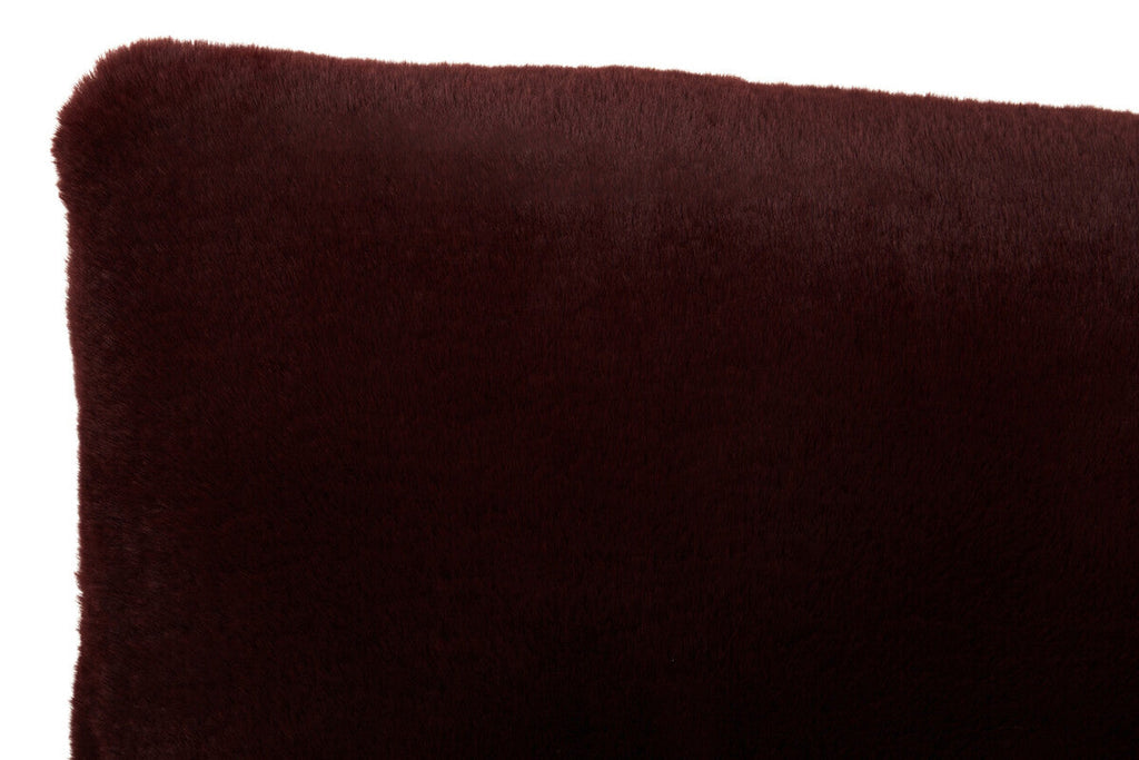 Orsina Bosie Lamina Red Wine Faux Fur Rectangular Lumbar Cushion