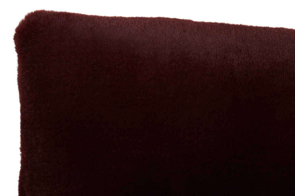 Orsina Bosie Lamina Red Wine Faux Fur Rectangular Lumbar Cushion