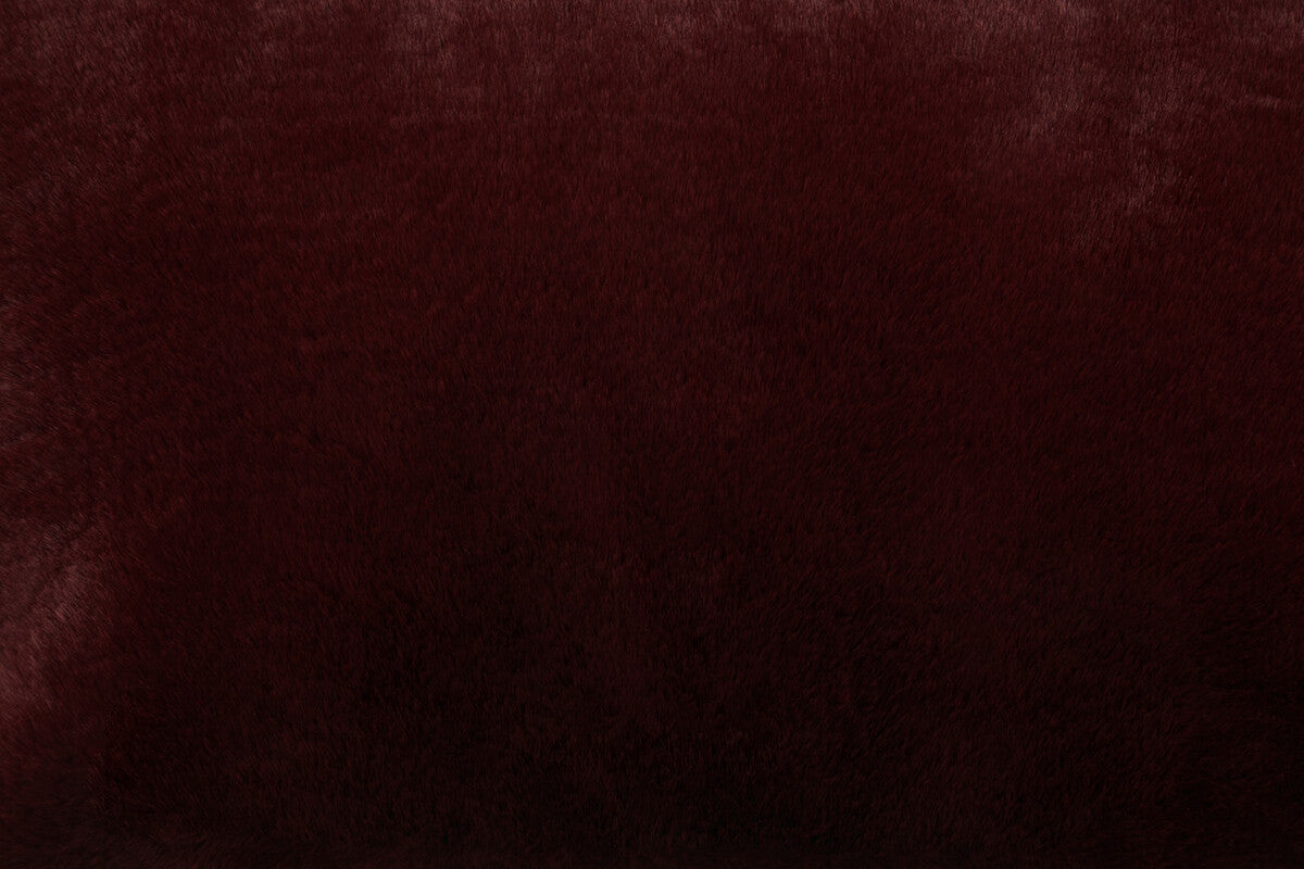 Orsina Bosie Lamina Red Wine Faux Fur Rectangular Lumbar Cushion
