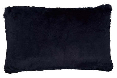 Orsina Bosie Lamina Navy Blue Faux Fur Rectangular Lumbar Cushion