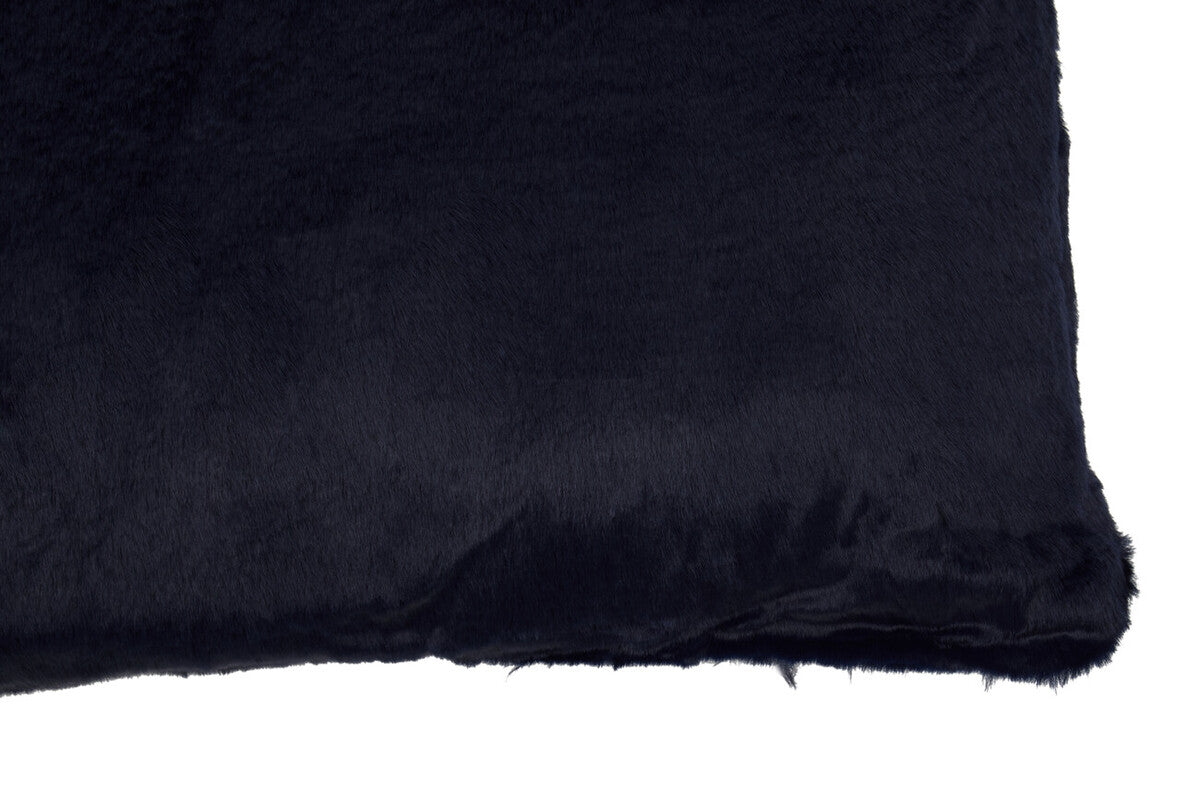 Orsina Bosie Lamina Navy Blue Faux Fur Rectangular Lumbar Cushion