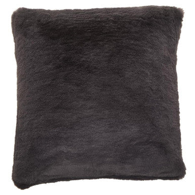 Orsina Lamina Grey Square Faux Fur Cushion – Plush Decorative Pillow