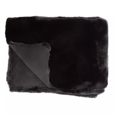 Orsina Lamina Black Faux Fur Throw – Luxury Soft Bed & Sofa Blanket