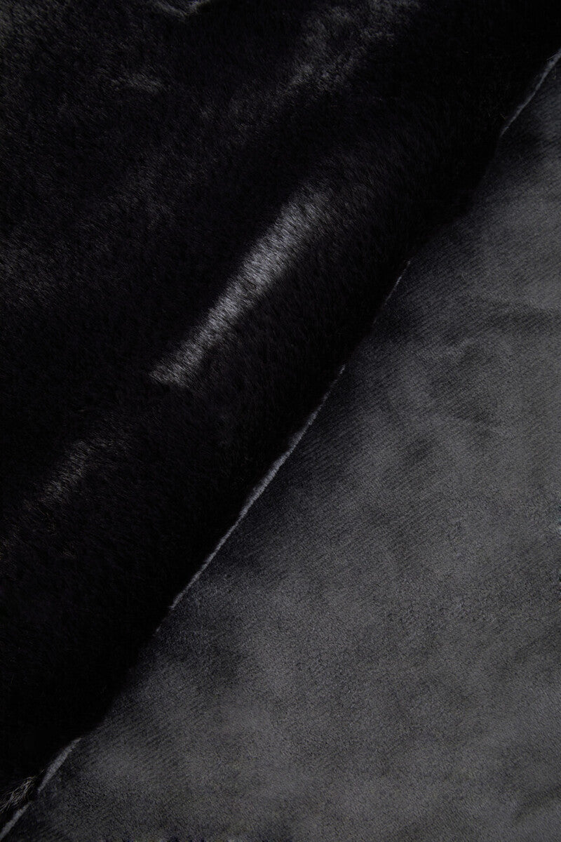 Orsina Lamina Black Faux Fur Throw – Luxury Soft Bed & Sofa Blanket