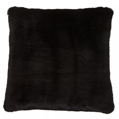 Orsina Lamina Black Faux Fur Square Cushion – Luxe Decorative Pillow