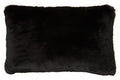 Orsina Bosie Lamina Black Faux Fur Rectangular Lumbar Cushion