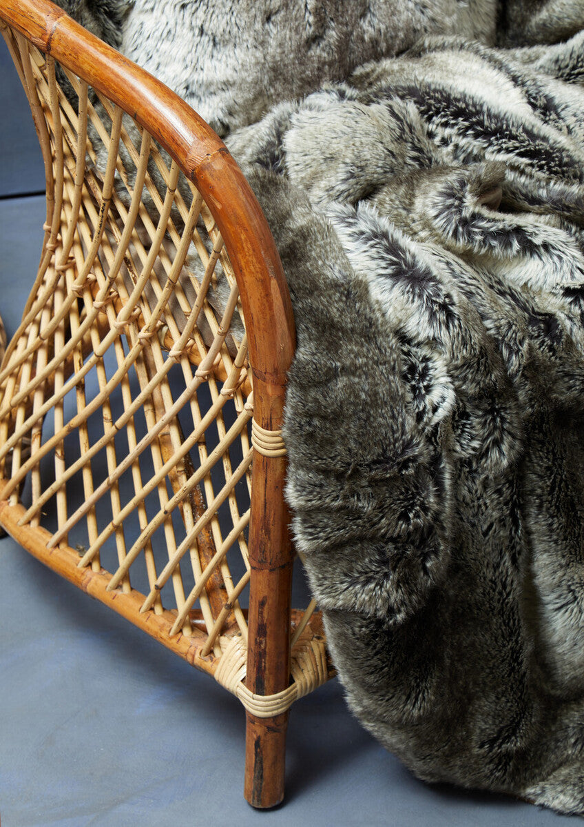 Orsina Bosie Lamina Mocha Ombre Faux Fur Throw | Luxury Plush Blanket