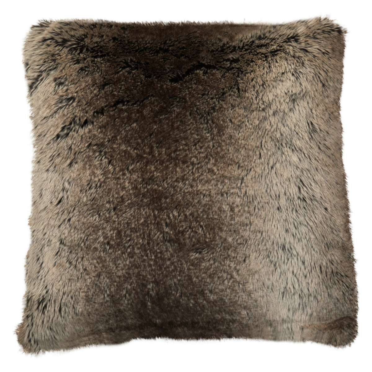 Orsina Lamina Mocha Ombre Faux Fur Square Cushion | Feather Filled