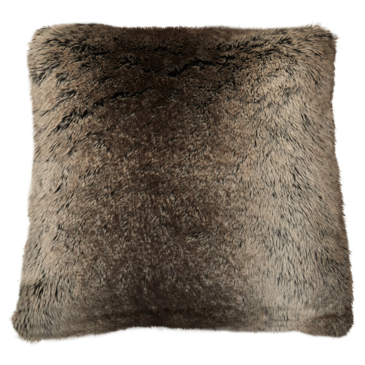 Orsina Lamina Mocha Ombre Faux Fur Square Cushion | Feather Filled