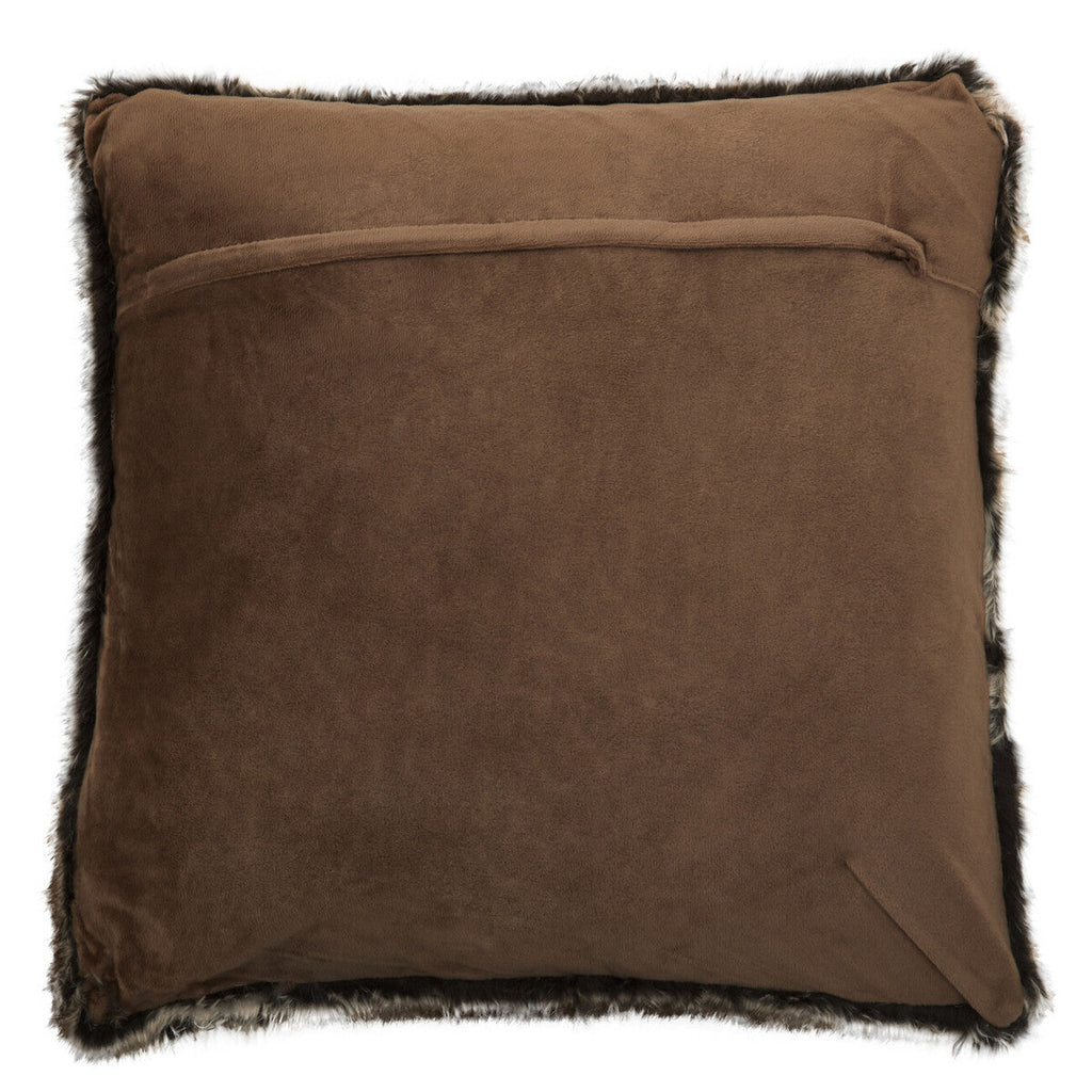 Orsina Lamina Mocha Ombre Faux Fur Square Cushion | Feather Filled