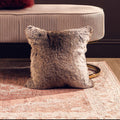 Orsina Lamina Mocha Ombre Faux Fur Square Cushion | Feather Filled