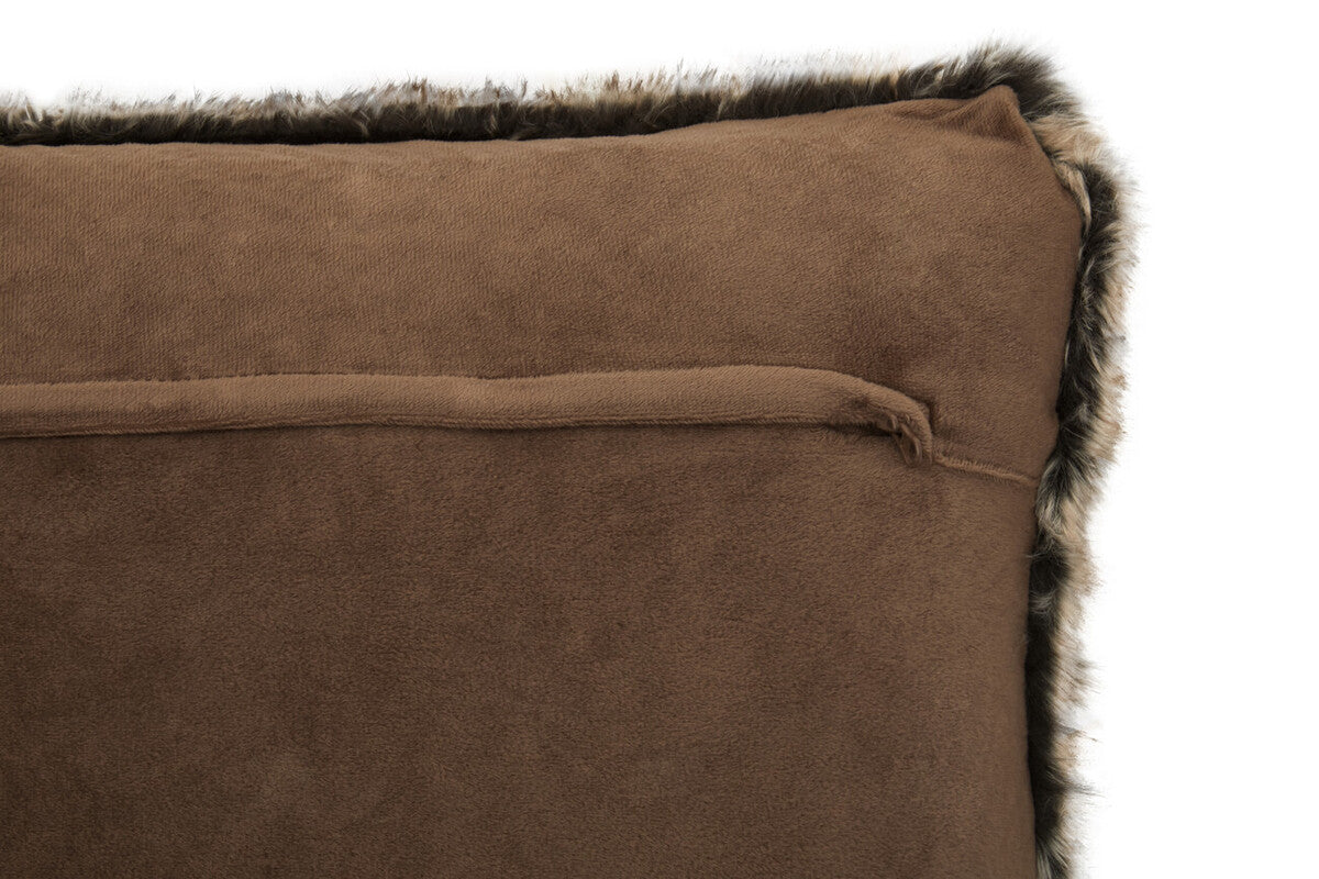 Orsina Lamina Mocha Ombre Faux Fur Square Cushion | Feather Filled