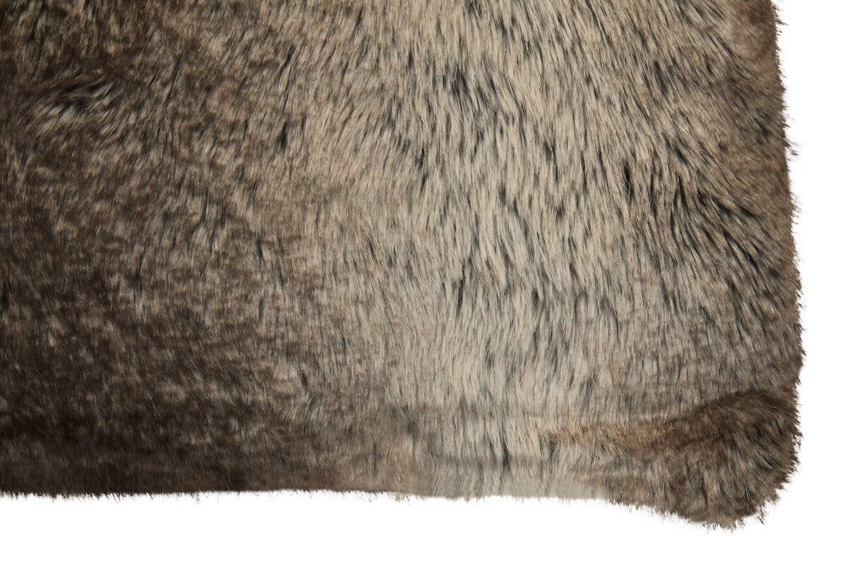 Orsina Lamina Mocha Ombre Faux Fur Square Cushion | Feather Filled