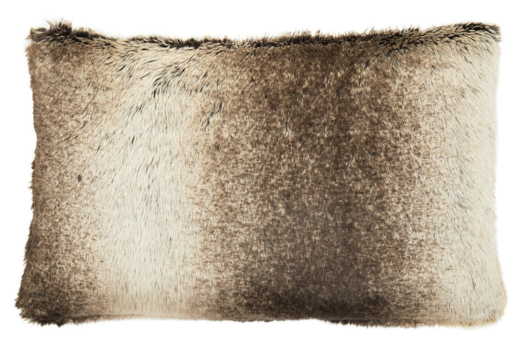 Orsina Mocha Ombre Faux Fur Rectangular Lumbar Cushion | 60x40cm