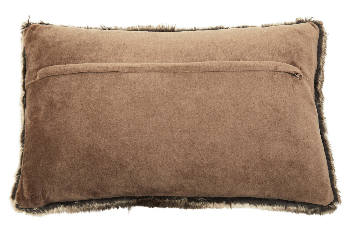 Orsina Mocha Ombre Faux Fur Rectangular Lumbar Cushion | 60x40cm