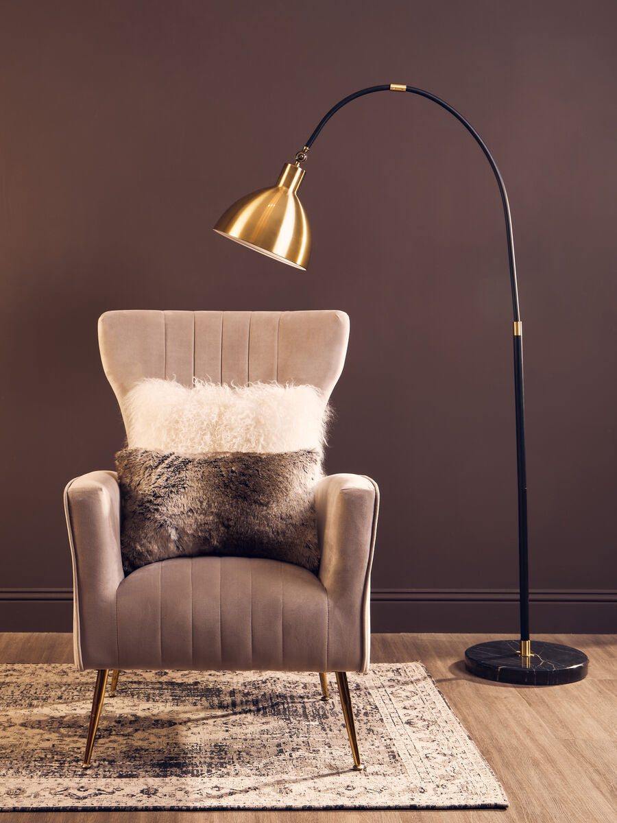 Orsina Mocha Ombre Faux Fur Rectangular Lumbar Cushion | 60x40cm