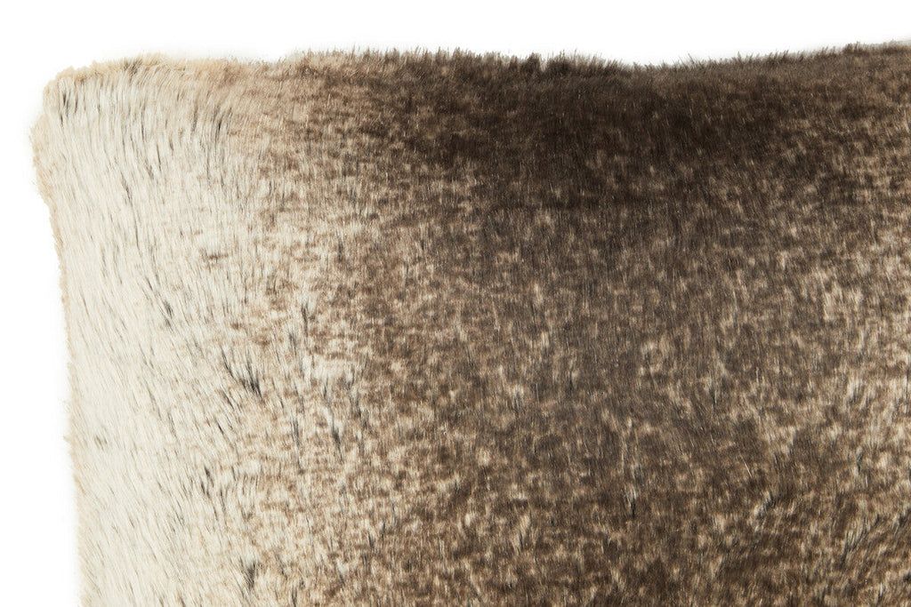 Orsina Mocha Ombre Faux Fur Rectangular Lumbar Cushion | 60x40cm