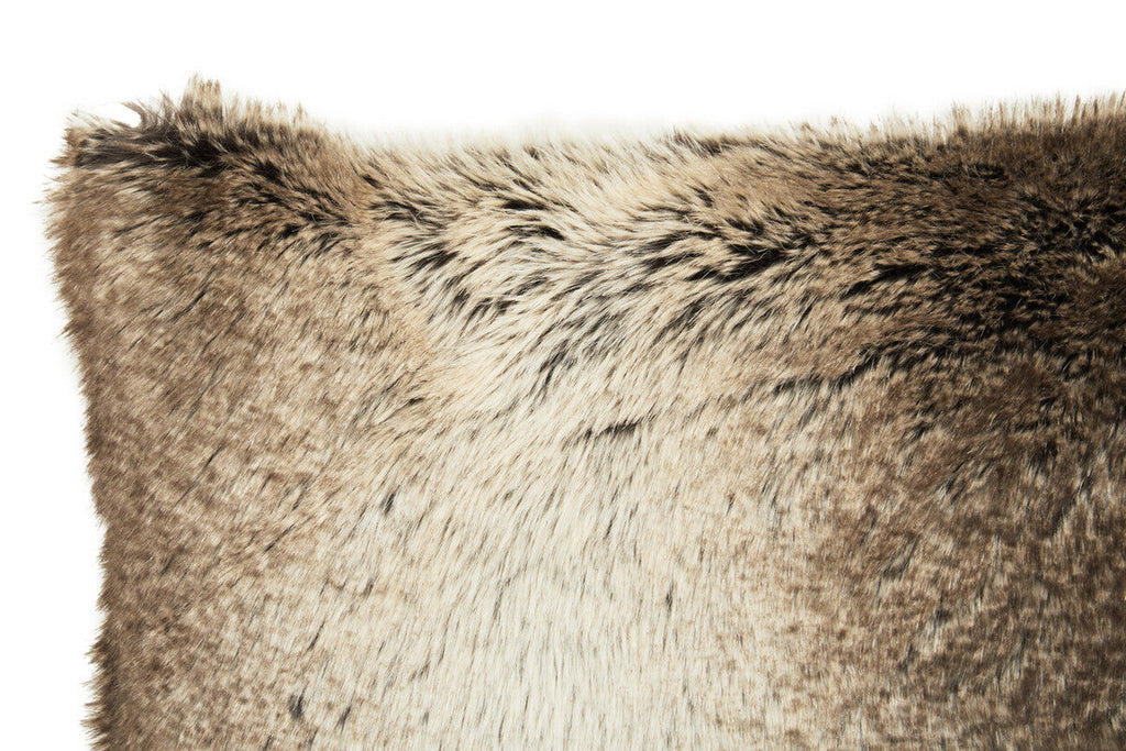 Orsina Mocha Ombre Faux Fur Rectangular Lumbar Cushion | 60x40cm