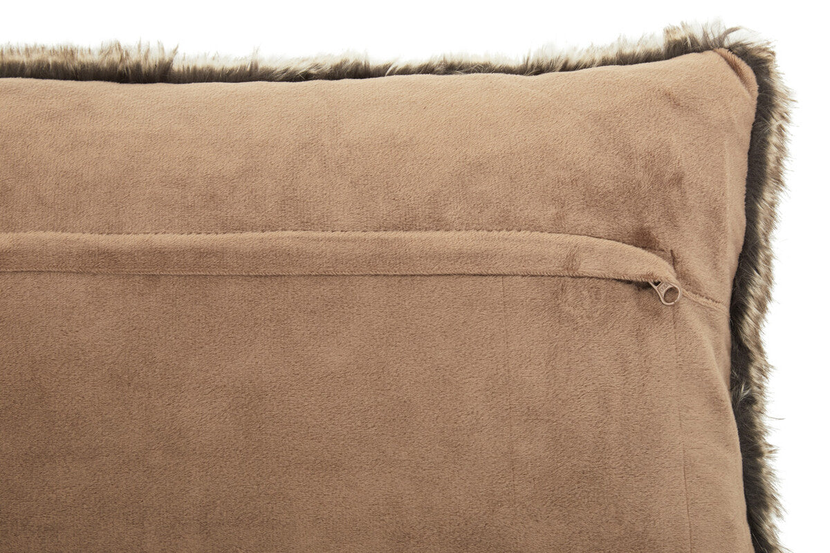 Orsina Mocha Ombre Faux Fur Rectangular Lumbar Cushion | 60x40cm
