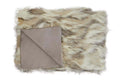 Orsina Lamina Natural Faux Fur Throw – Luxury Plush Blanket with Suede