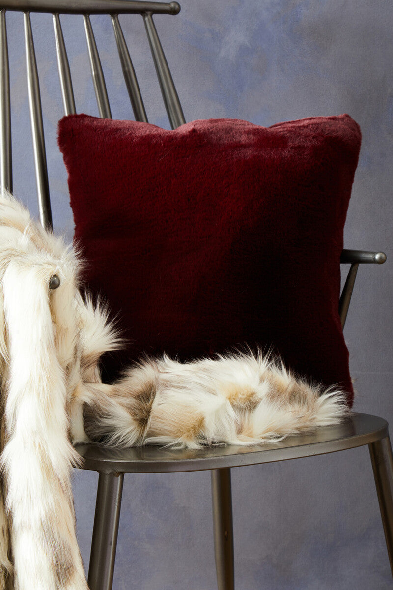 Orsina Lamina Natural Faux Fur Throw – Luxury Plush Blanket with Suede