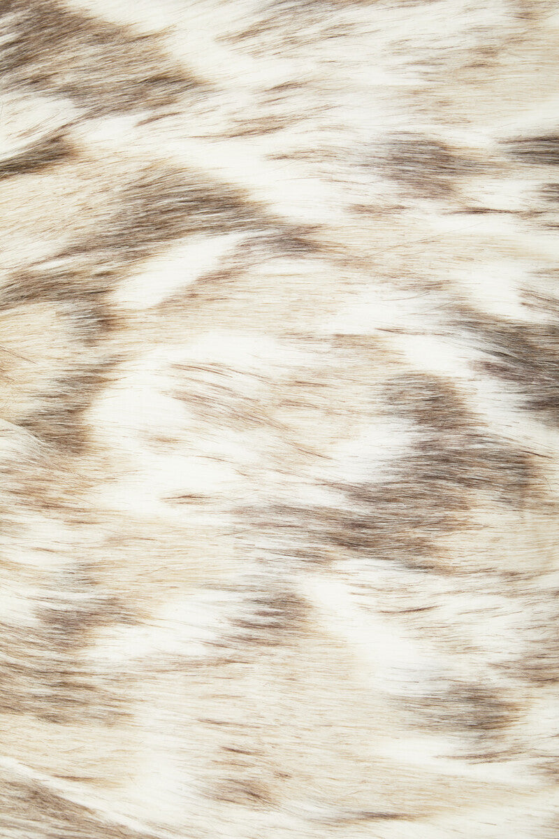 Orsina Lamina Natural Faux Fur Square Cushion | Plush Feather Filled