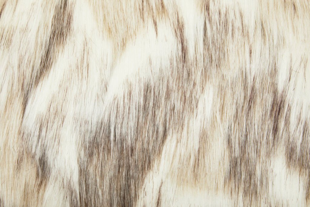 Orsina Lamina Natural Faux Fur Rectangular Cushion | Feather Filled