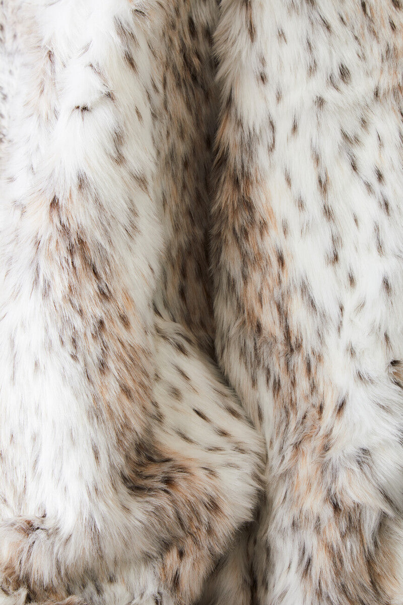 Orsina Lamina Animal Print Faux Fur Throw Blanket with Suede Reverse