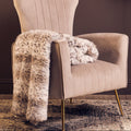 Orsina Lamina Animal Print Faux Fur Throw Blanket with Suede Reverse