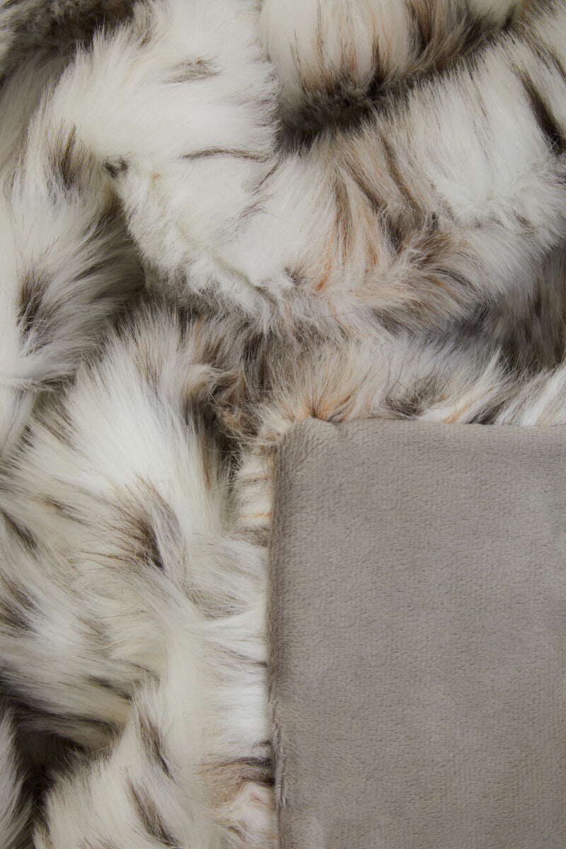 Orsina Lamina Animal Print Faux Fur Throw Blanket with Suede Reverse