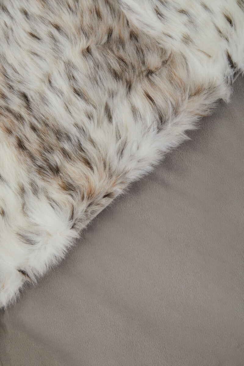 Orsina Lamina Animal Print Faux Fur Throw Blanket with Suede Reverse