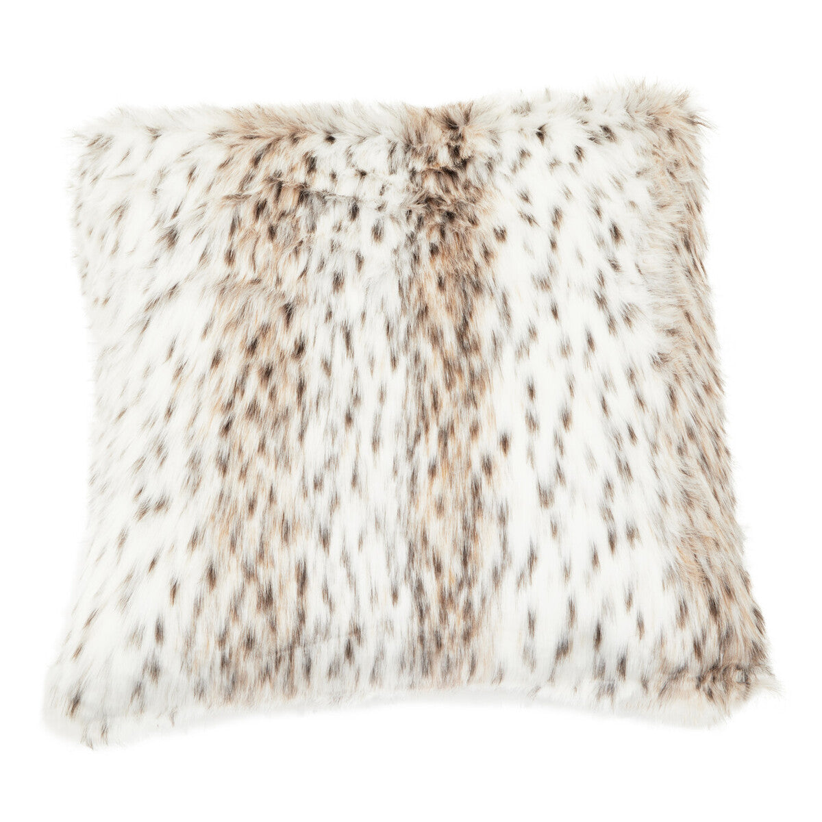 Orsina Lamina Animal Print Faux Fur Square Cushion with Feather Pad