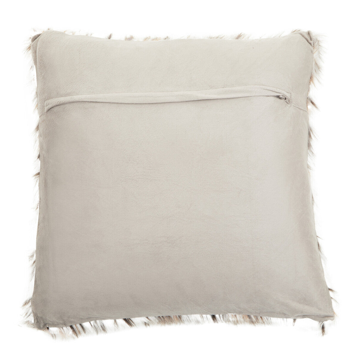 Orsina Lamina Animal Print Faux Fur Square Cushion with Feather Pad