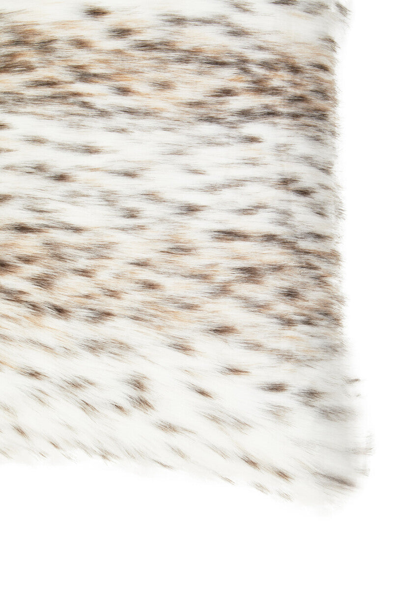 Orsina Lamina Animal Print Faux Fur Square Cushion with Feather Pad