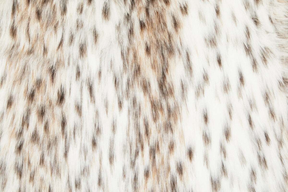 Orsina Lamina Animal Print Faux Fur Square Cushion with Feather Pad