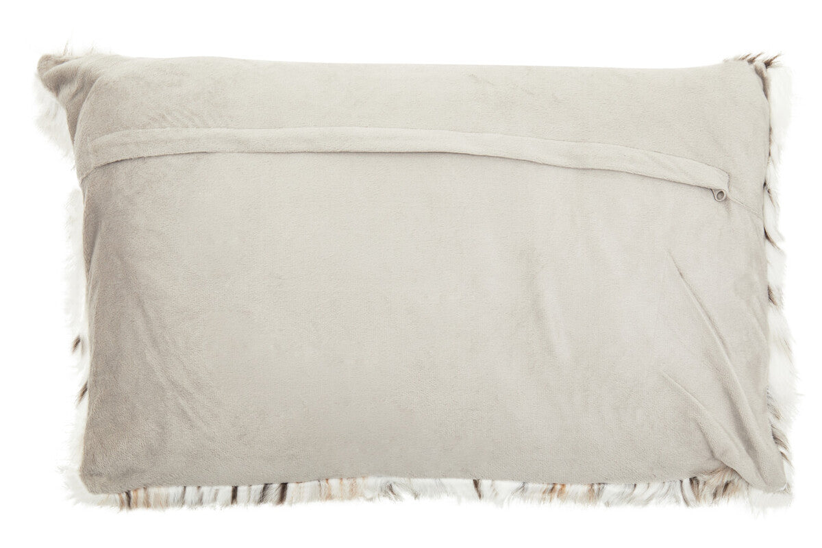 Orsina Lamina Animal Print Faux Fur Rectangular Lumbar Cushion