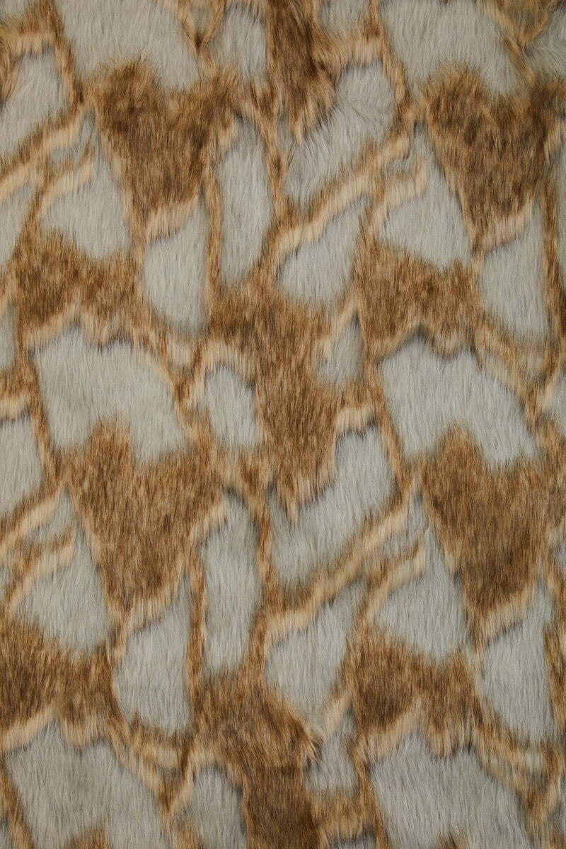 Orsina Bosie Lamina Faux Fur Throw – Grey and Natural Plush Blanket