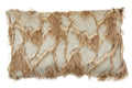 Orsina Lamina Grey and Natural Faux Fur Cushion – Textured Throw Pillow