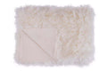 Orsina Lamina Cream Faux Fur Throw – Plush Decorative Bed Blanket